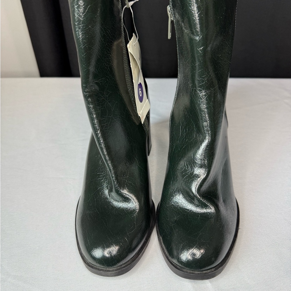 a new day Dark Green Heeled Boots